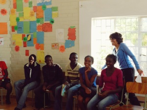 Sister Namibia (Vida de Voss) with PAY students, Saturday 24 May 2014.